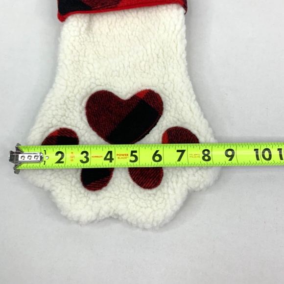 Dog Cat Paw red plaid Holiday Christmas Stocking & 2 Animal photo frame ornament - Picture 10 of 16
